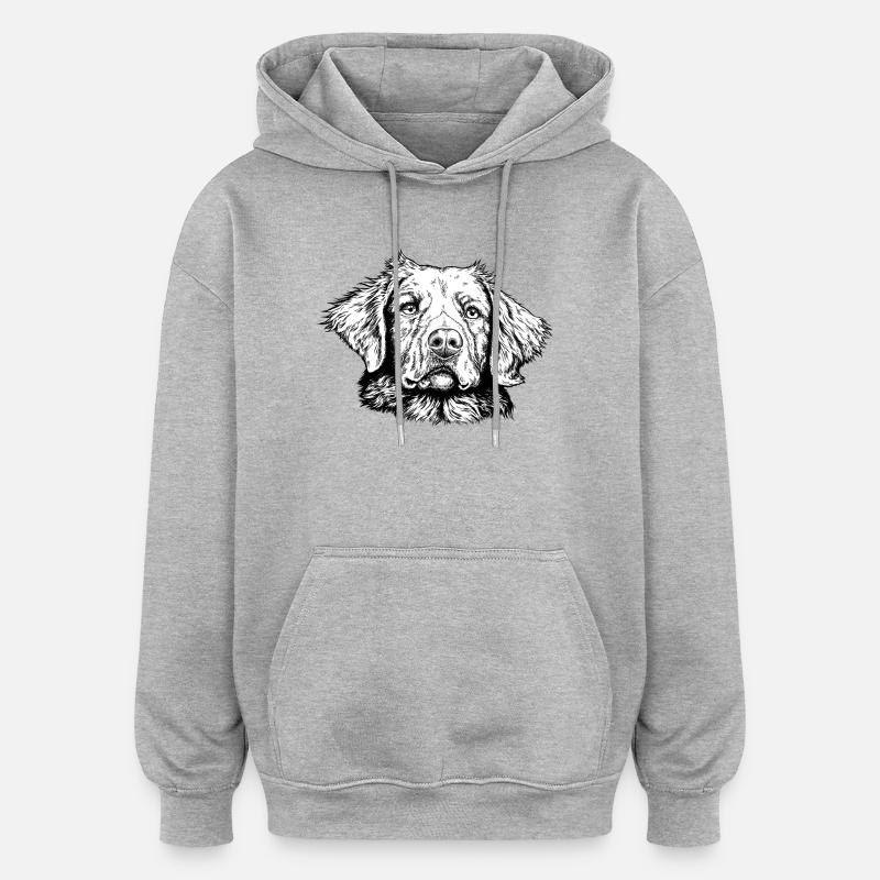 Retriever de la Nouvelle-Écosse - Sweat à capuche oversize unisexe - gris chiné