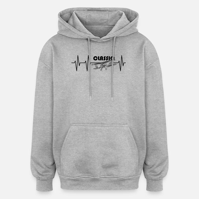 impulsion aviation illustration avion volant icône - Sweat à capuche oversize unisexe - gris chiné