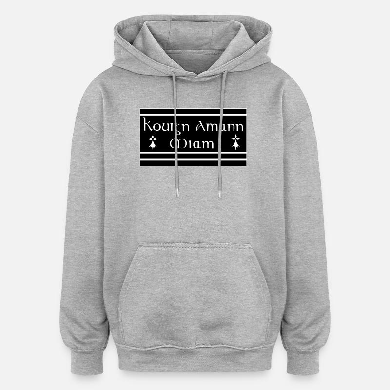 Kouign Amann - Sweat à capuche oversize unisexe - gris chiné