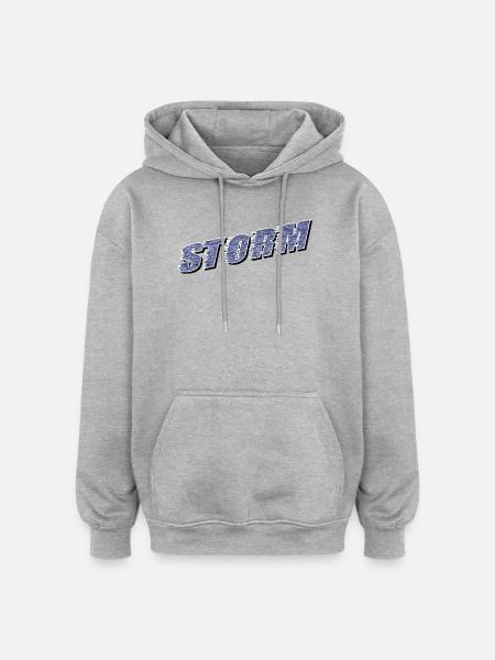 Réclamation STORM | Lettrage tempête - Sweat à capuche oversize unisexe - gris chiné