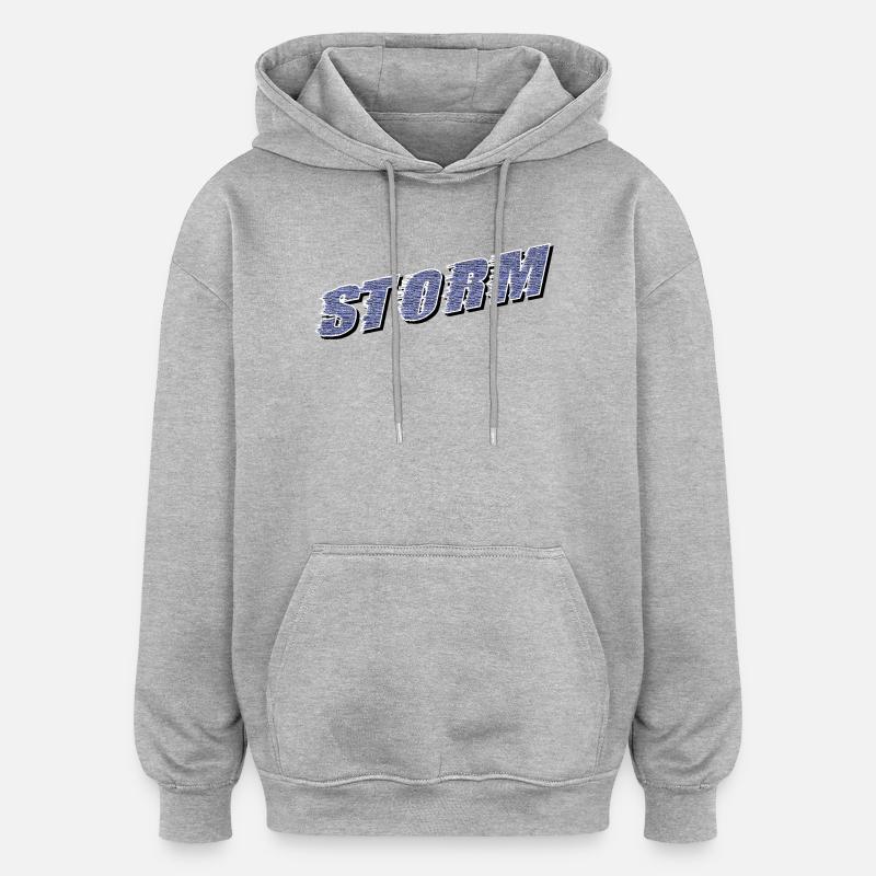 Réclamation STORM | Lettrage tempête - Sweat à capuche oversize unisexe - gris chiné