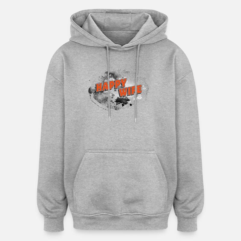FEMME HEUREUSE Fond tempête rasteriert - Sweat à capuche oversize unisexe - gris chiné