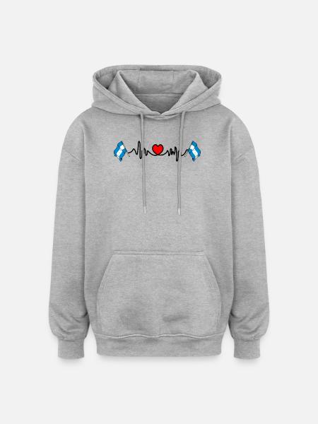 Herzfrequenz-Cardio für Honduras - Oversized Unisex Hoodie - Grau meliert