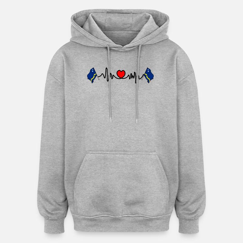 Cardio de fréquence cardiaque pour Curaçao - Sweat à capuche oversize unisexe - gris chiné