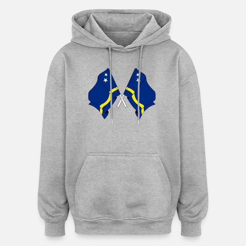 Deux drapeaux croisés depuis Curaçao - Sweat à capuche oversize unisexe - gris chiné