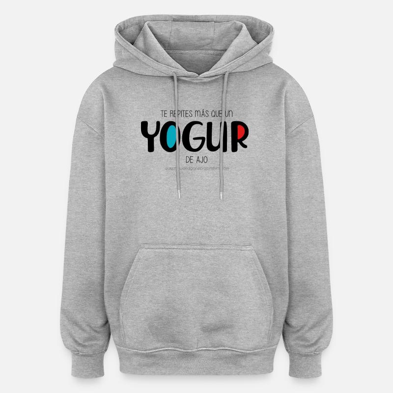 Yaourt à l’ail - Sweat à capuche oversize unisexe - gris chiné