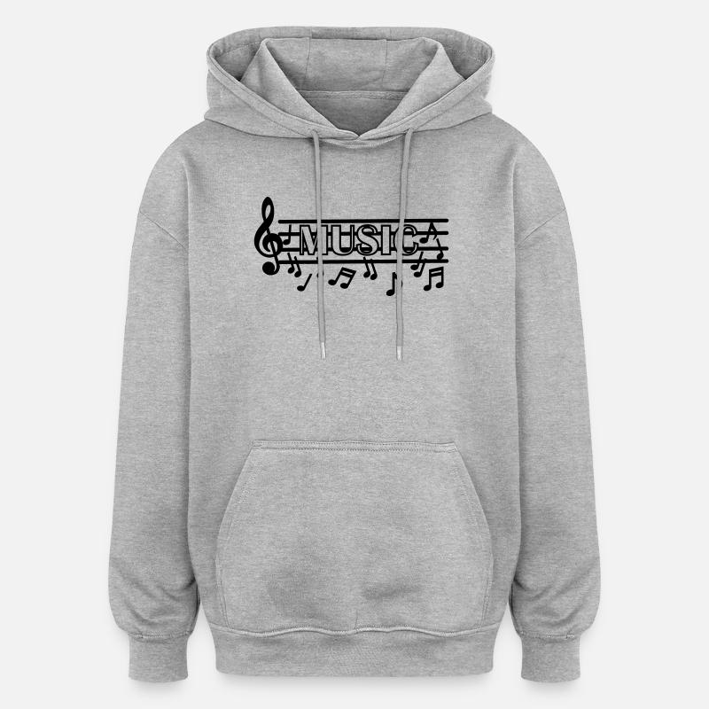 Pour les mélomanes - Sweat à capuche oversize unisexe - gris chiné