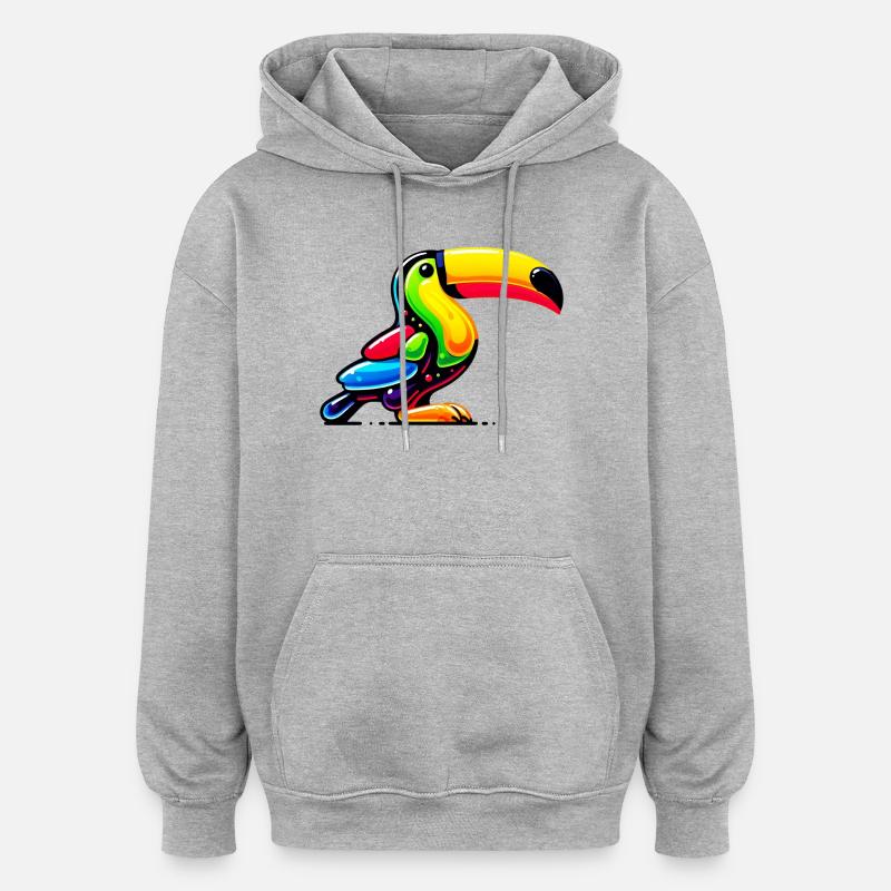Toucan - Sweat à capuche oversize unisexe - gris chiné