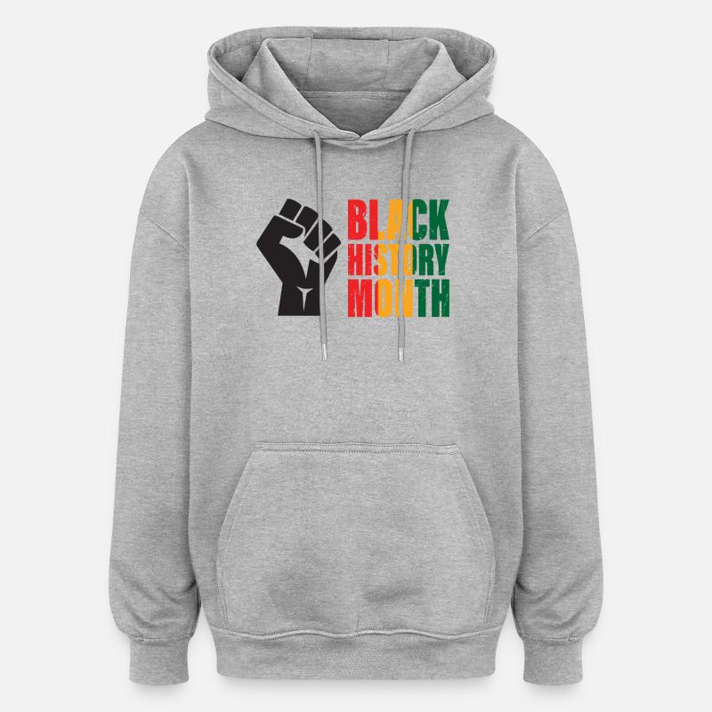 Mois de l'histoire des Noirs - Sweat à capuche oversize unisexe - gris chiné