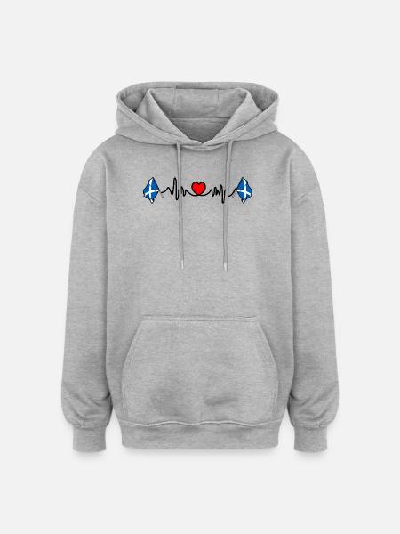 Herzfrequenz-Cardio für Schottland - Oversized Unisex Hoodie - Grau meliert
