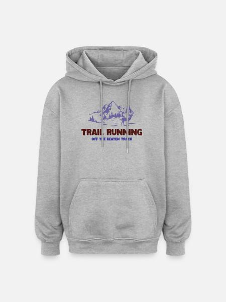 Trail Running - Off The Beaten Track - Oversized Unisex Hoodie - heather grey