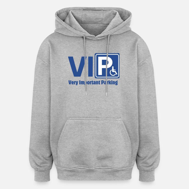 handicap, personne à mobilité réduite - Sweat à capuche oversize unisexe - gris chiné