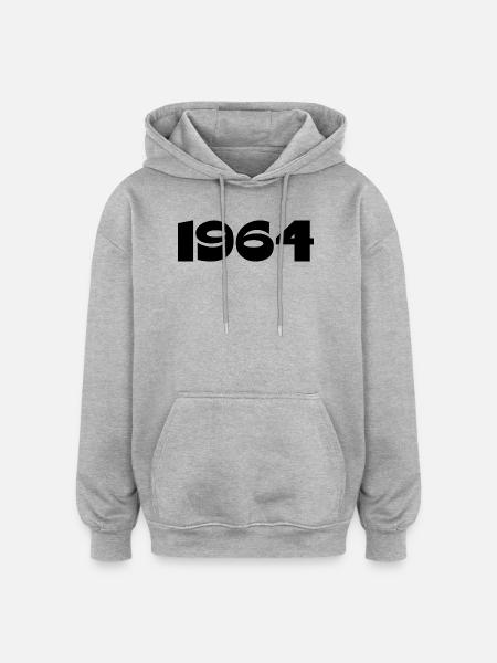 Personalize 1964 60th Birthday Template - Oversized Unisex Hoodie - heather grey