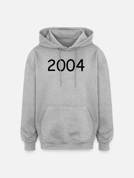 2004 20th birthday year black - Oversized Unisex Hoodie - heather grey