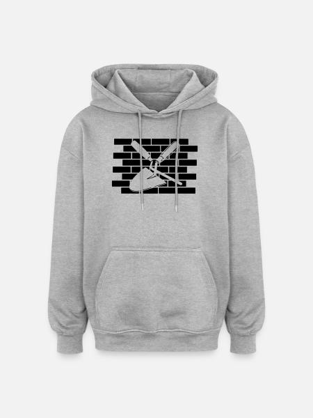 Joint nail and trowel cut out - Oversized Unisex Hoodie - heather grey