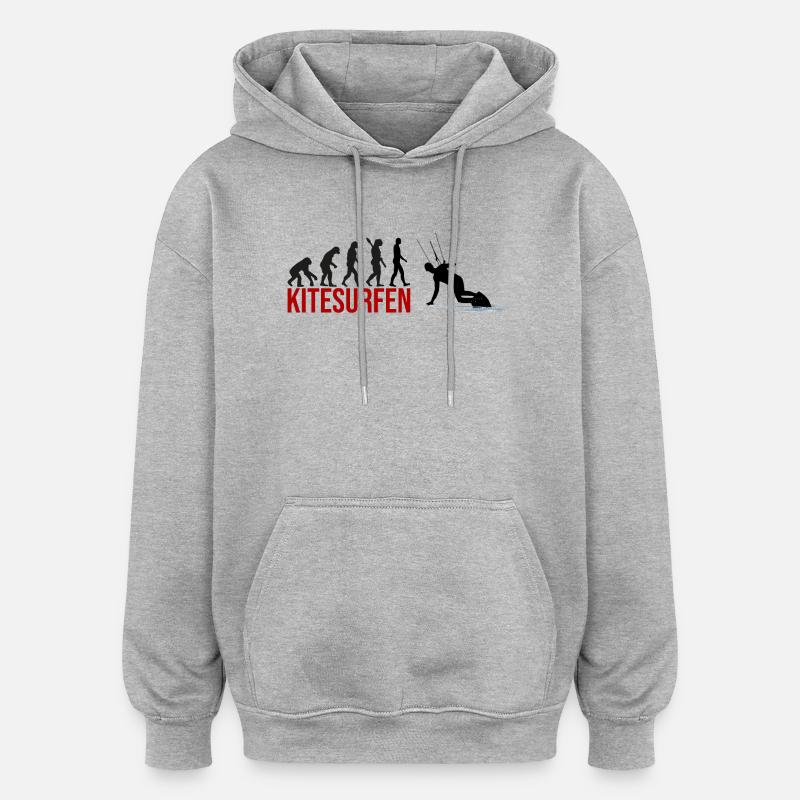 Evolution Kitesurfen - Oversized Unisex Hoodie - Grau meliert