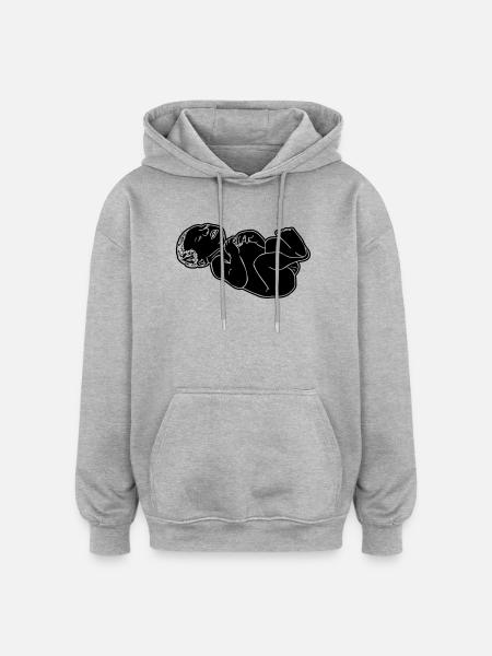 Newborn Baby Shadow Illustration - Oversized Unisex Hoodie - heather grey