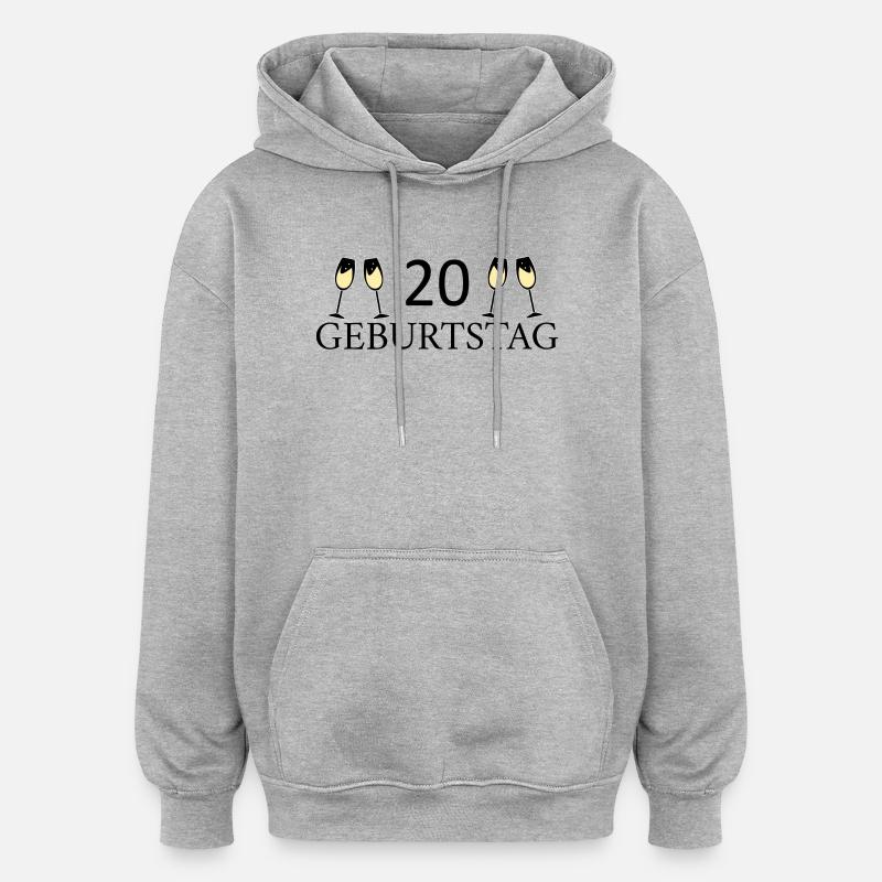 20e anniversaire 20 ans - Sweat à capuche oversize unisexe - gris chiné