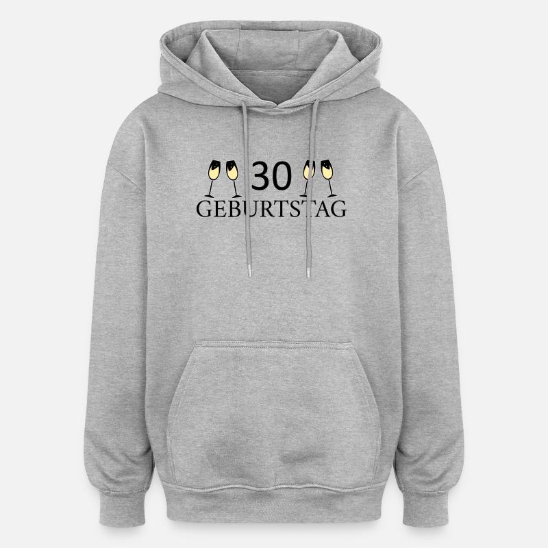 30e anniversaire 30 ans - Sweat à capuche oversize unisexe - gris chiné