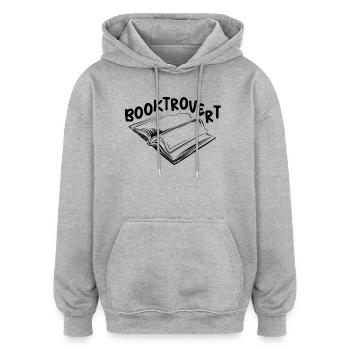 booktrovert Livre Amour Lecteur Lecture Icône Logo icône - Sweat à capuche oversize unisexe - gris chiné - Devant - Noah (186cm)