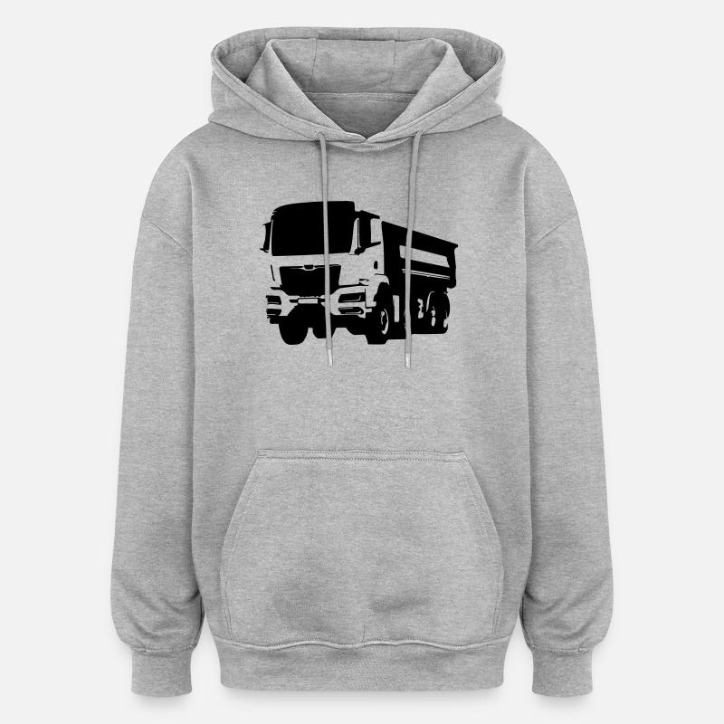 Trucker Life Chauffeur de camion - Sweat à capuche oversize unisexe - gris chiné