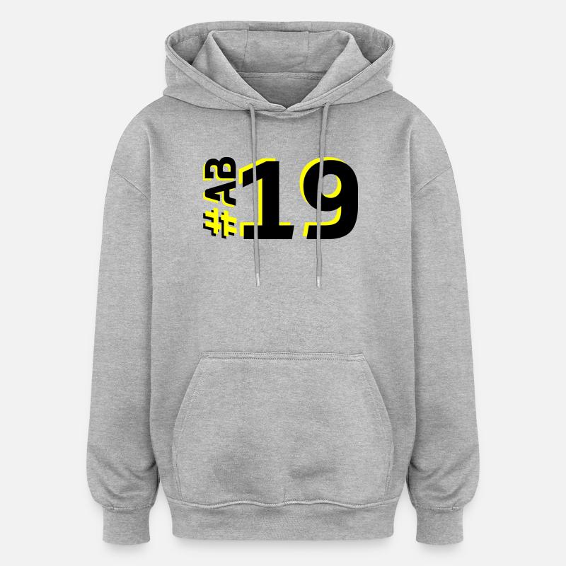 AB19 - Sweat à capuche oversize unisexe - gris chiné