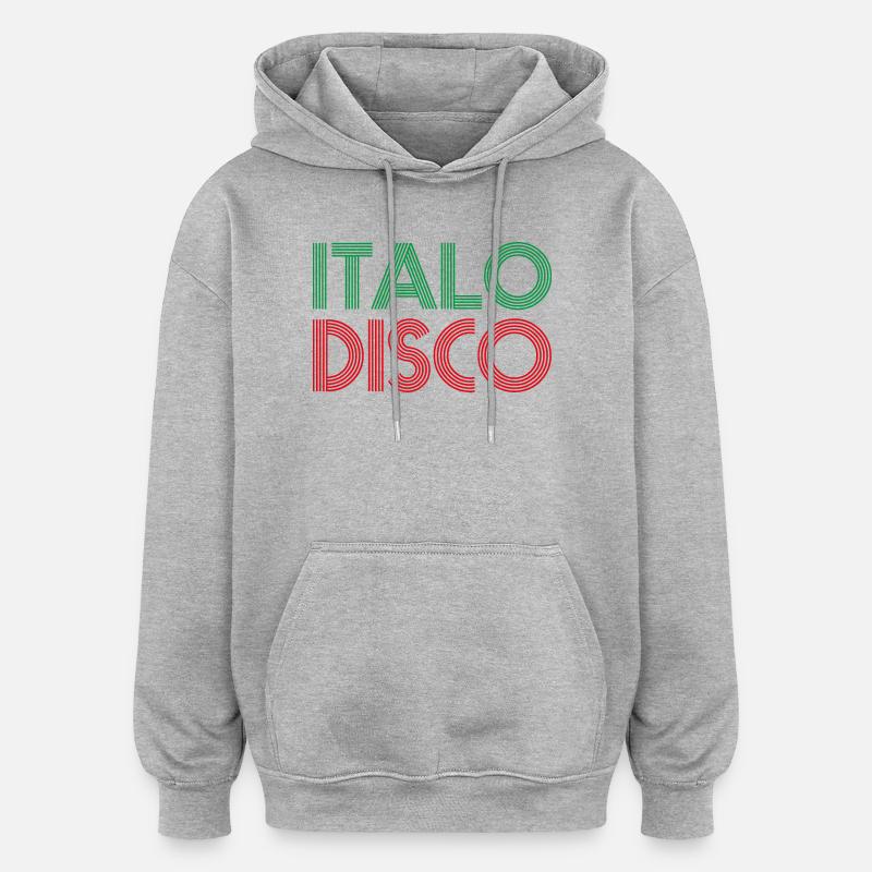 ITALO DISCO - Sweat à capuche oversize unisexe - gris chiné