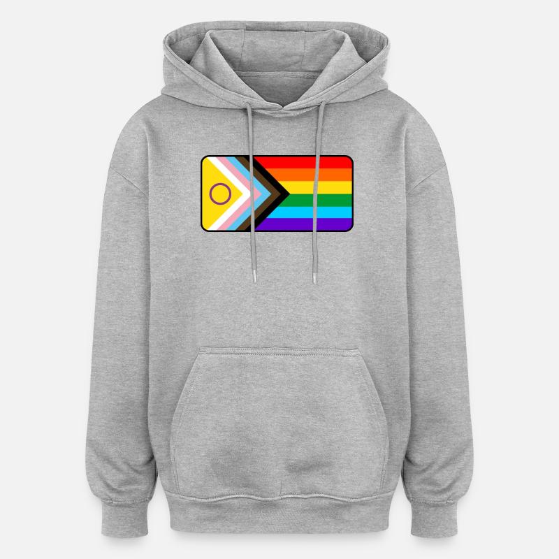 Indicateur de progression - Sweat à capuche oversize unisexe - gris chiné