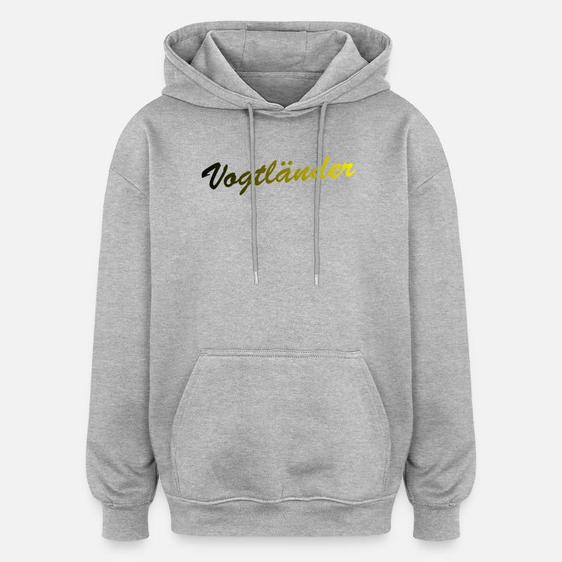 Vogtländer - Sweat à capuche oversize unisexe - gris chiné