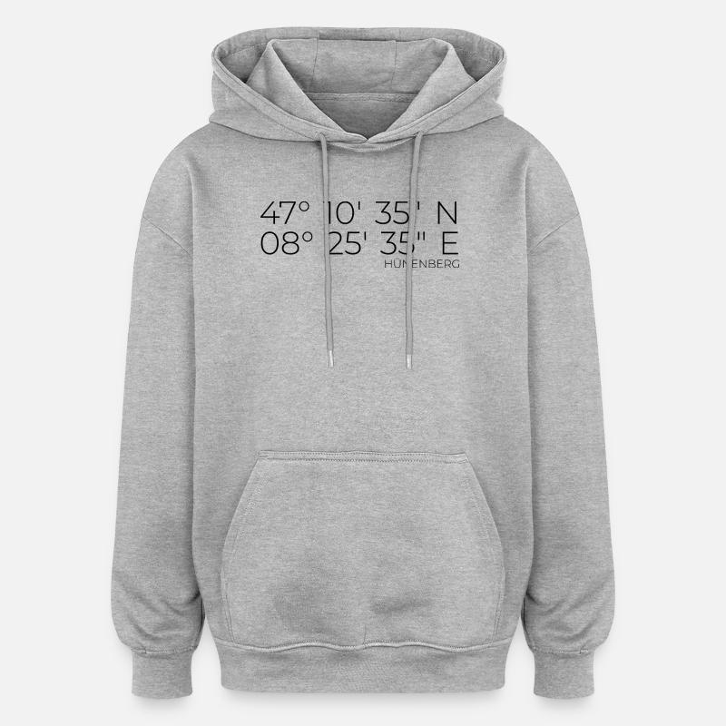 Coordonnées Hünenberg - Sweat à capuche oversize unisexe - gris chiné