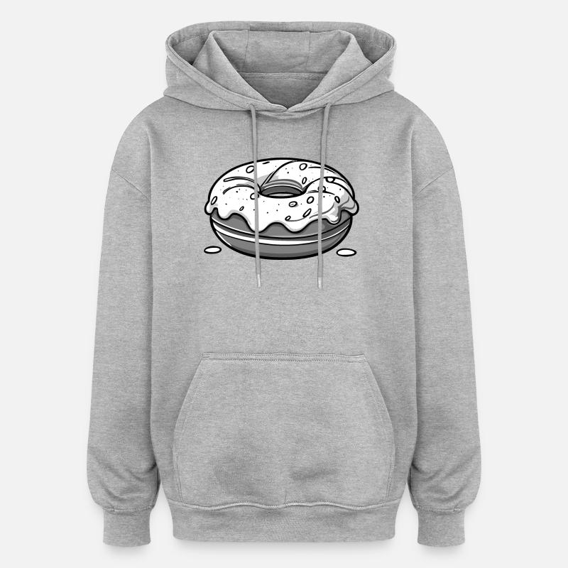 Beignet - noir - Sweat à capuche oversize unisexe - gris chiné