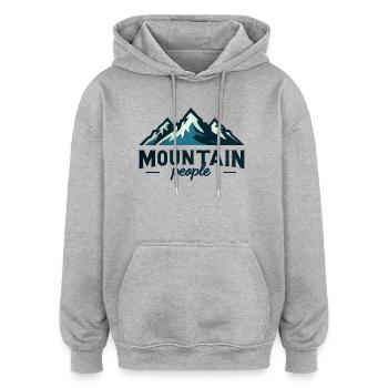 Mountain people - Oversized Unisex Hoodie - heather grey - Front - Noah (186cm)