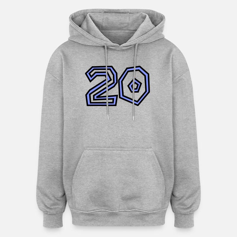 20. 20 ANS - Sweat à capuche oversize unisexe - gris chiné