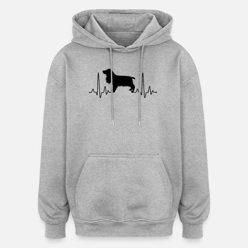 Cocker Spaniel Plus - Oversized Unisex Hoodie - heather grey