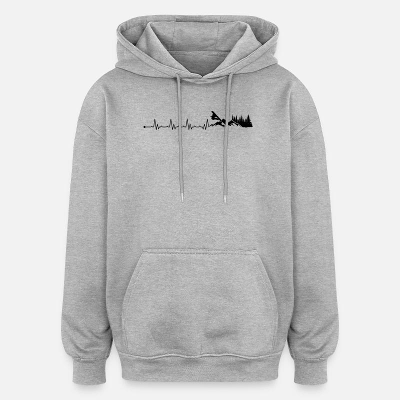 Heartbeat Snowboard - Sweat à capuche oversize unisexe - gris chiné