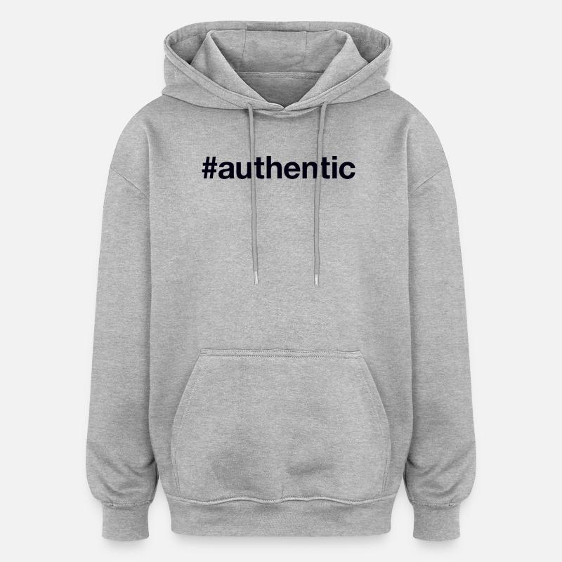 AUTHENTIC authentisch echt - Oversized Unisex Hoodie - Grau meliert