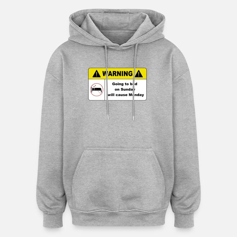 Se coucher le dimanche - Sweat à capuche oversize unisexe - gris chiné