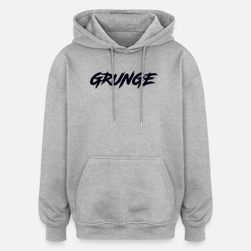 GRUNGE - Sweat à capuche oversize unisexe - gris chiné