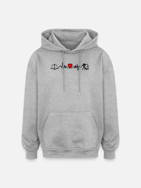 Heart rate cardio Libra Aquarius - Oversized Unisex Hoodie - heather grey