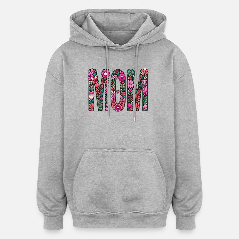 Mama - Oversized Unisex Hoodie - Grau meliert