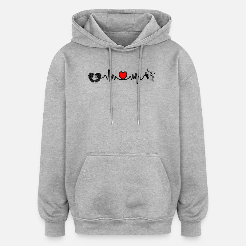 Herzfrequenz Cardio Zwillinge Schütze - Oversized Unisex Hoodie - Grau meliert