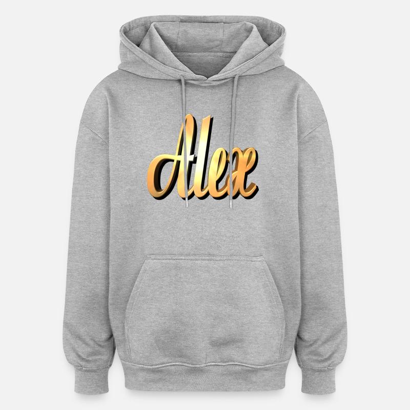 alex2 - Sweat à capuche oversize unisexe - gris chiné