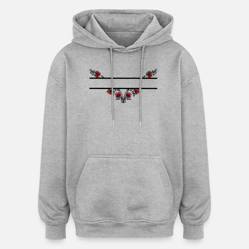 Blume dekoratives Banner - Oversized Unisex Hoodie - Grau meliert