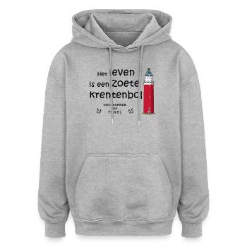 Texel, Niederlande, Spruch auf niederländisch - Oversized Unisex Hoodie - Grau meliert - Vorne - Noah (186cm)
