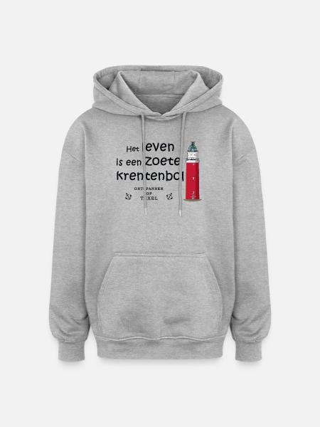 Texel, Netherlands, Saying in Dutch - Oversized Unisex Hoodie - heather grey