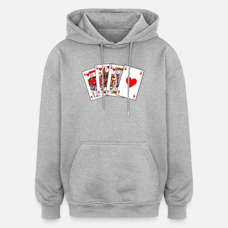 Bube Dame König Ass - Oversized Unisex Hoodie - Grau meliert