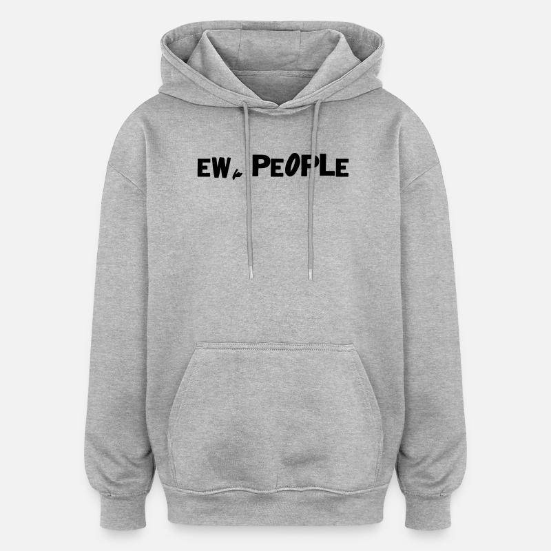 EW, PERSONNES - Sweat à capuche oversize unisexe - gris chiné