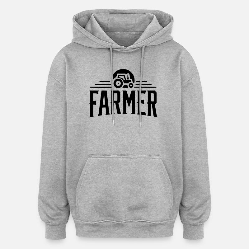 Farmer - Proud - Oversized Unisex Hoodie - heather grey