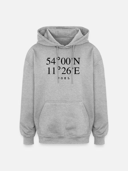 Insel Poel - Oversized Unisex Hoodie - Grau meliert