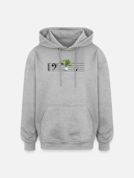 PIANTA - LA - Felpa con cappuccio unisex oversize - grigio melange